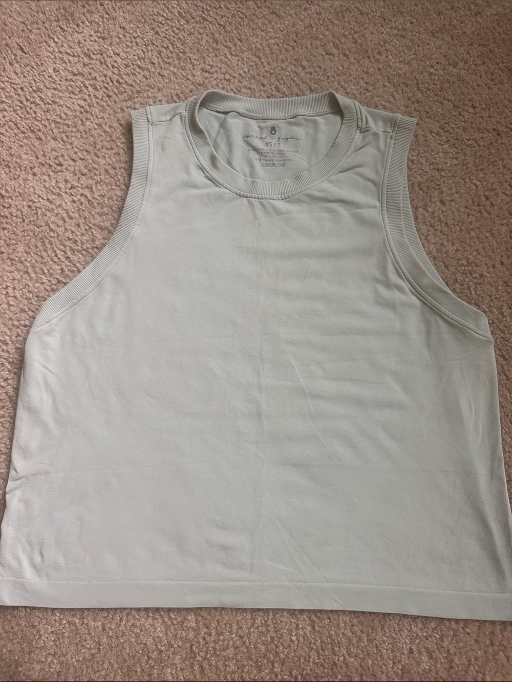 Spiritual Gangster Seamless Muscle Tank | Sage Green | XS/S | Cropped activewear